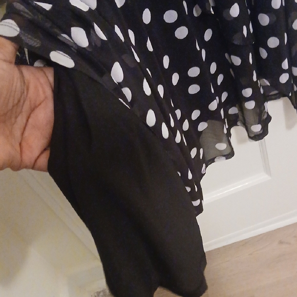 Attitudes by Renee Black and White Polka Dot Maxi Dress - Picture 5 of 6